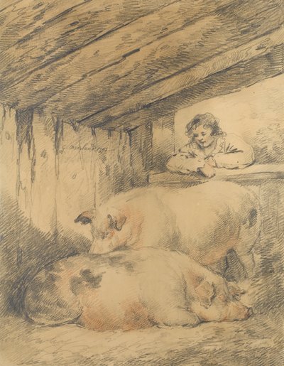 The Pigsty, 1792 by George Morland